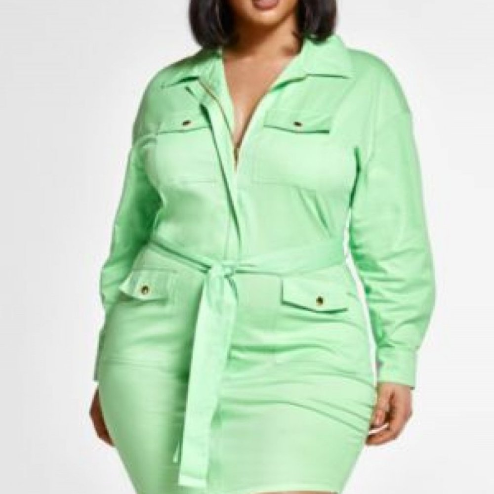 #13❤️ New Fashion to Figure Penelope Tie Waist Shirt Dress